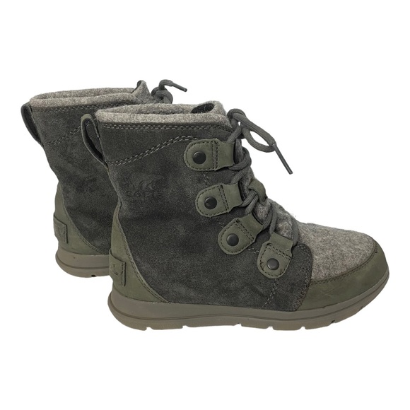 Sorel Joan Explorer Kinetic Snow Winter Suede/Wool Grey Boots Bootie 6 - Picture 3 of 9